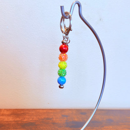 Rainbow Pride Beaded Keychain