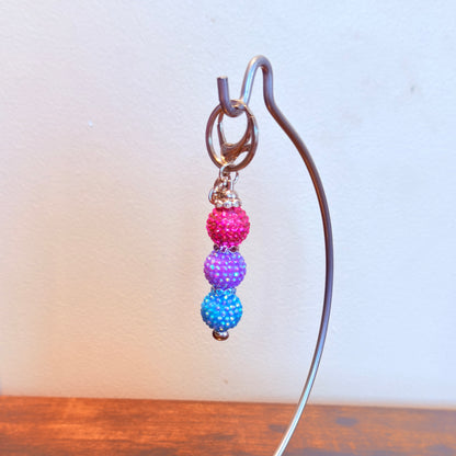 Bisexual Pride Beaded Keychain