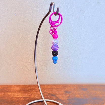 Genderfluid Pride Rhinestone and Smooth Beaded Keychain