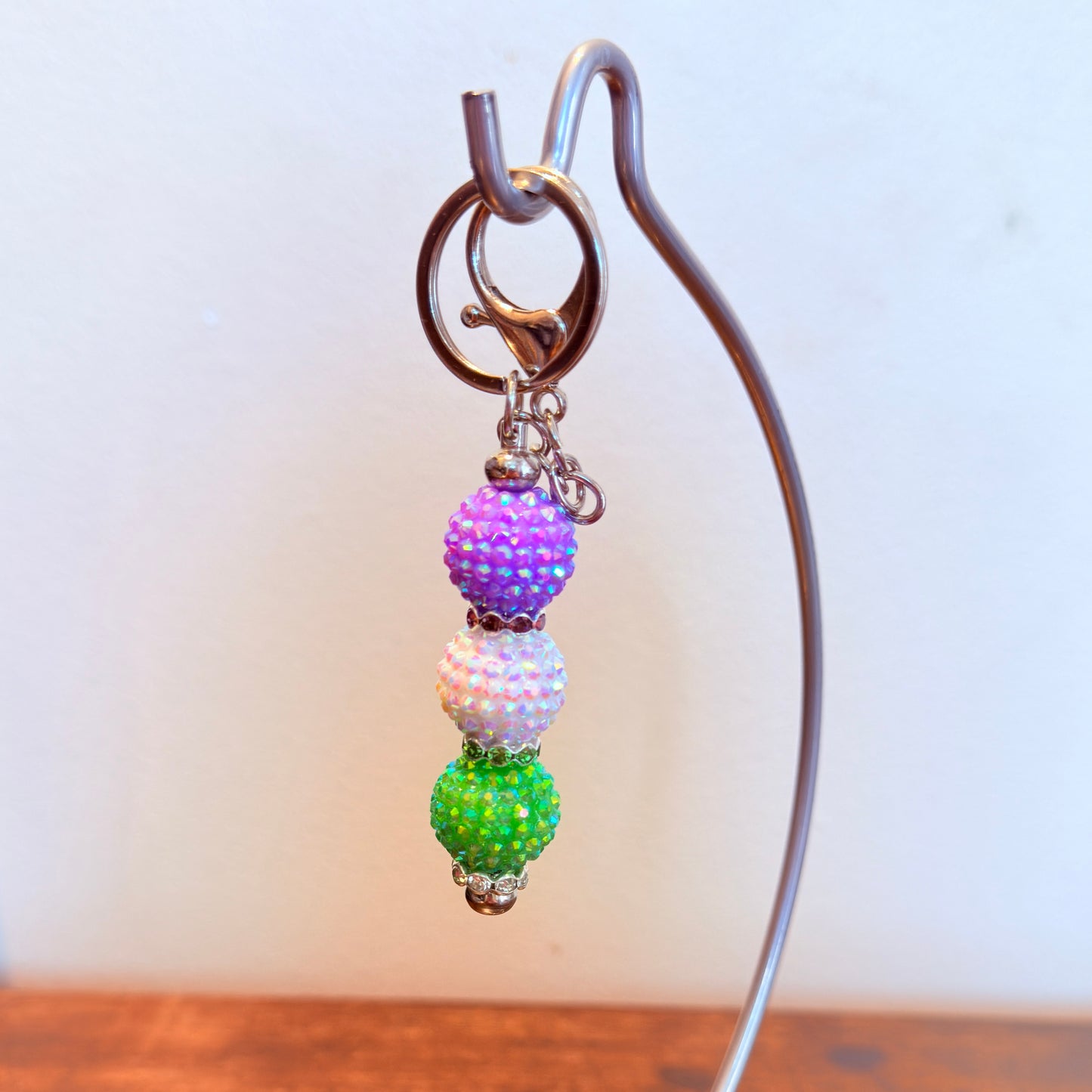 Genderqueer Pride Beaded Keychain