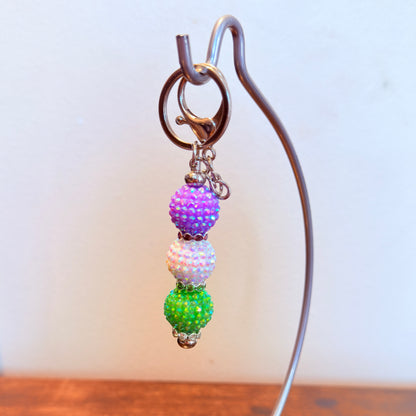 Genderqueer Pride Beaded Keychain