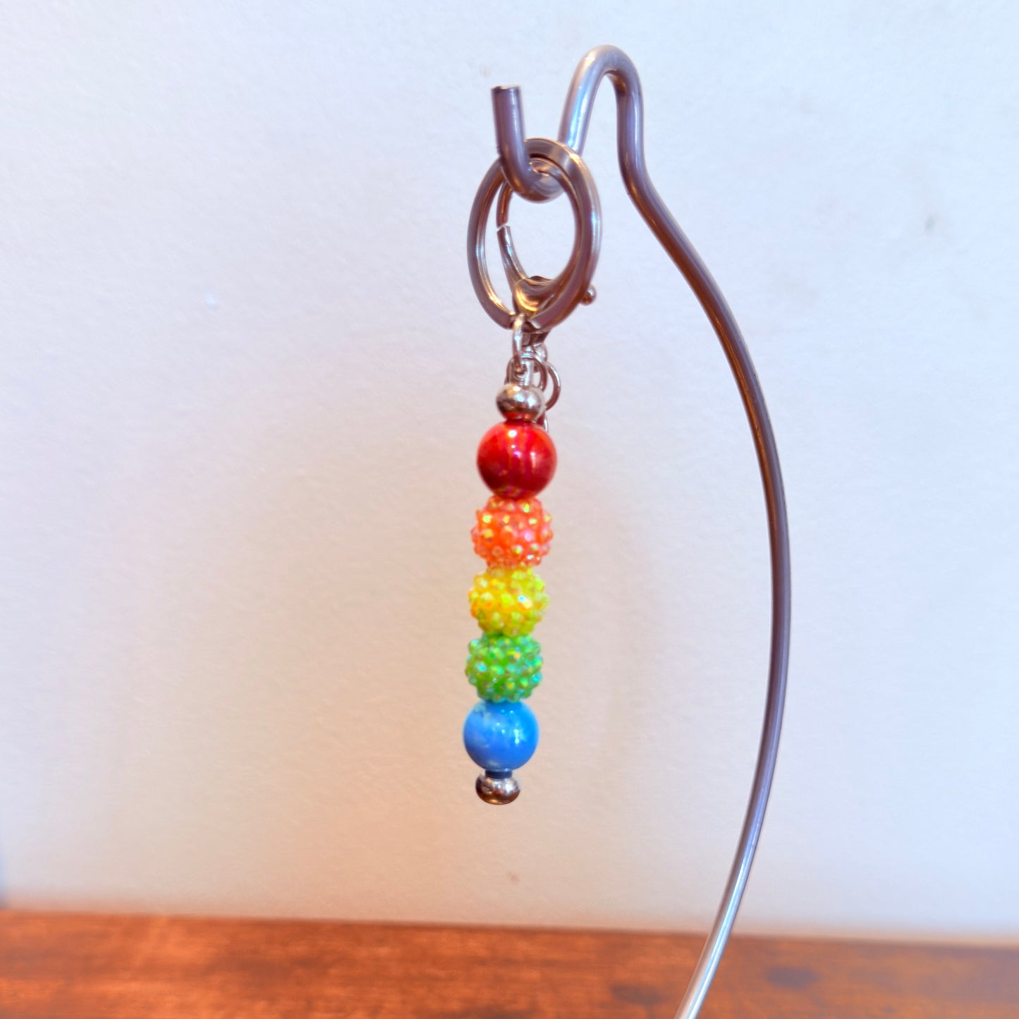 Rainbow Pride Beaded Keychain