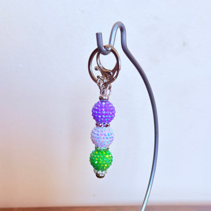 Genderqueer Pride Beaded Keychain