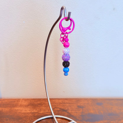 Genderfluid Pride Rhinestone and Smooth Beaded Keychain