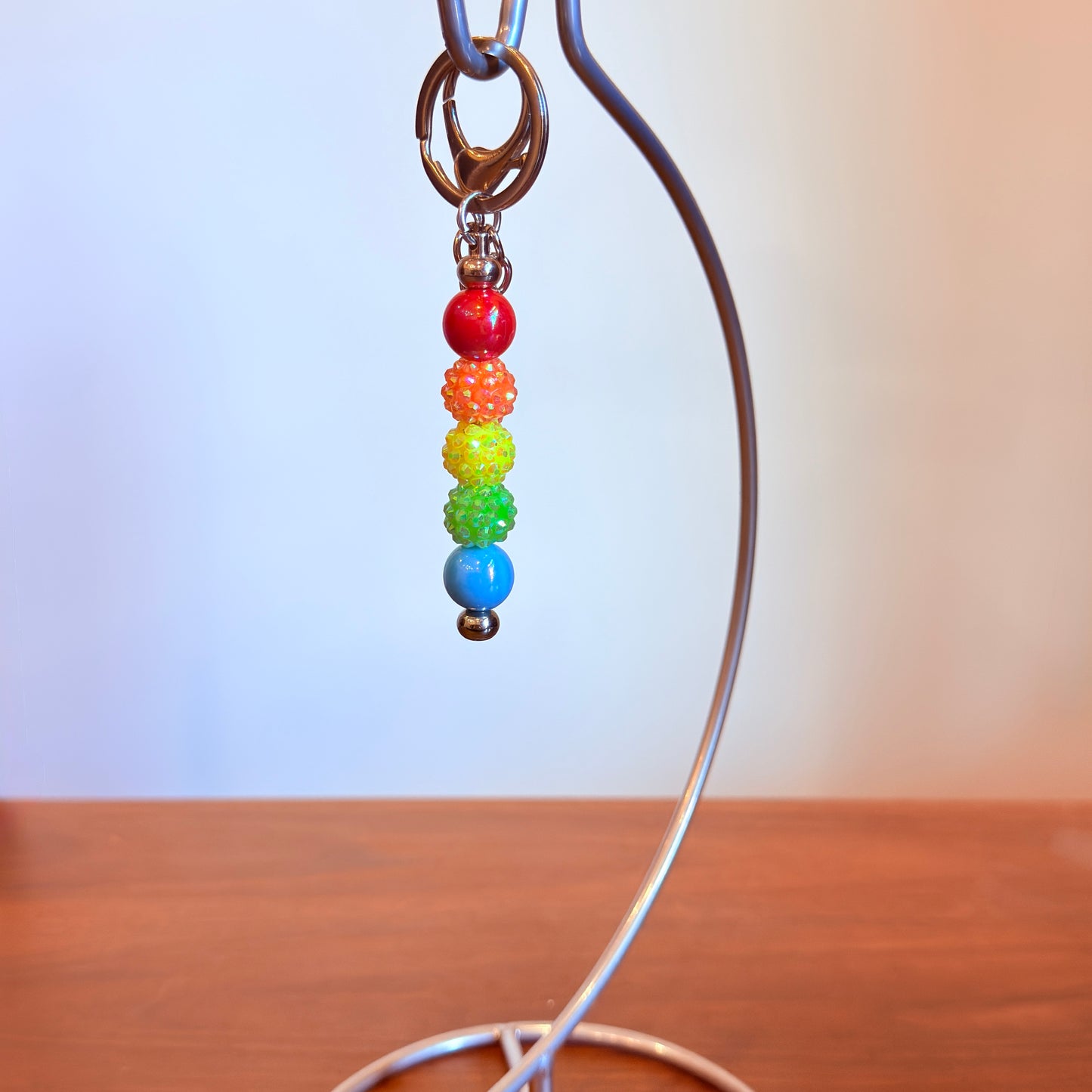 Rainbow Pride Beaded Keychain