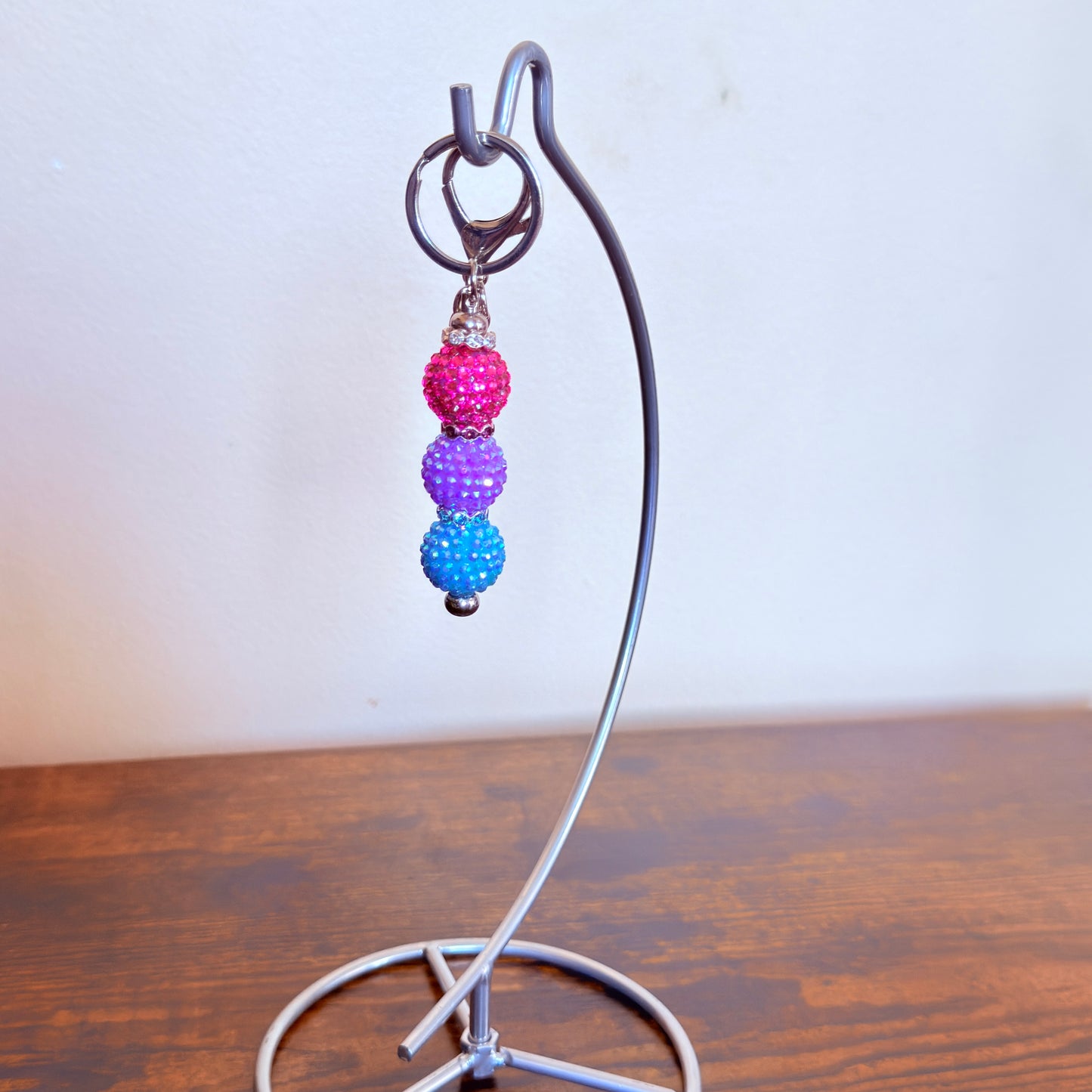 Bisexual Pride Beaded Keychain