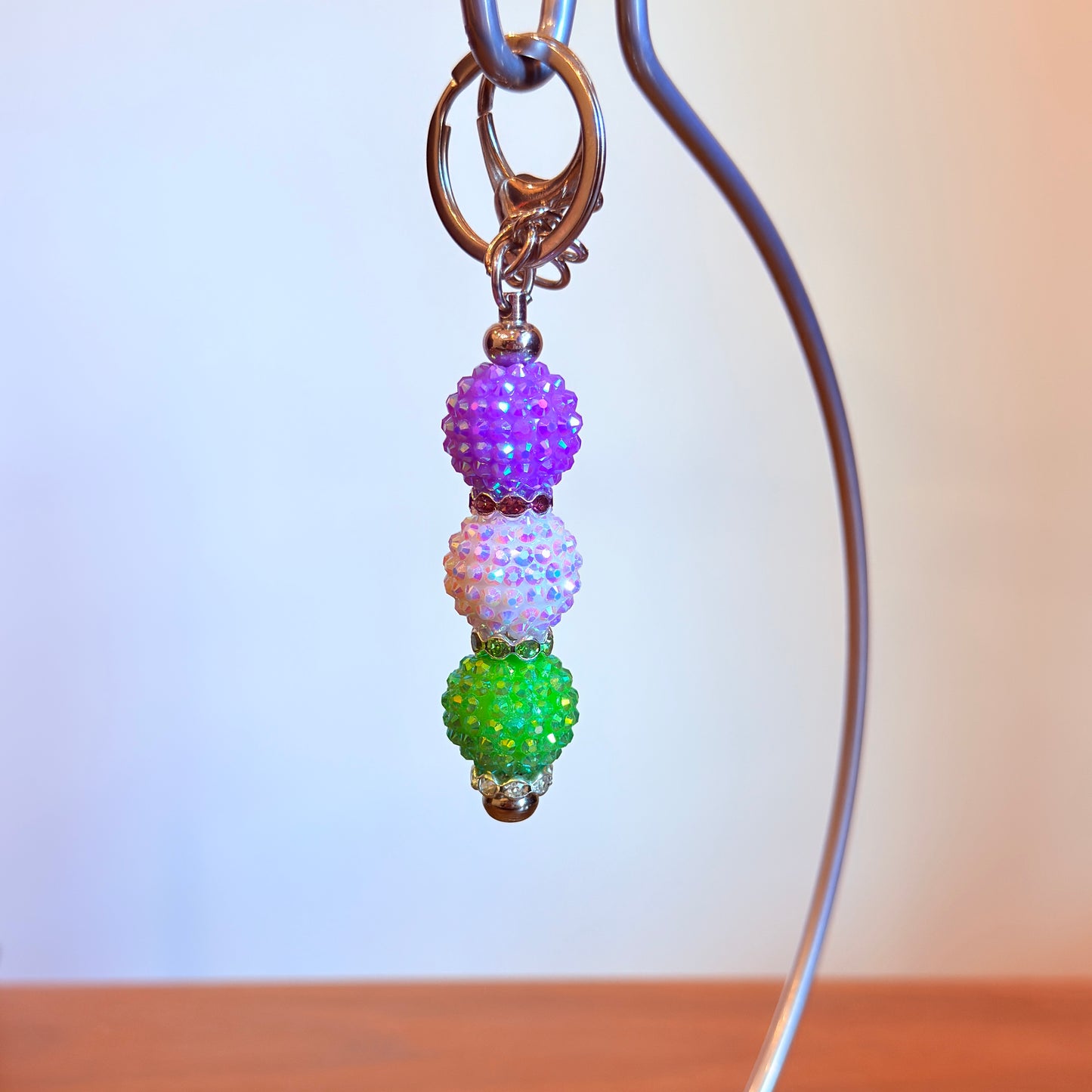 Genderqueer Pride Beaded Keychain