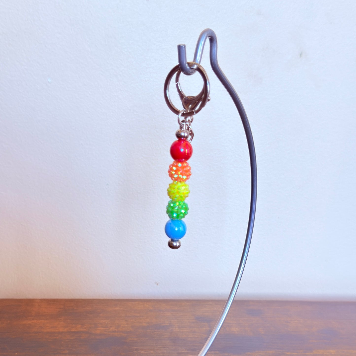 Rainbow Pride Beaded Keychain