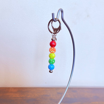 Rainbow Pride Beaded Keychain