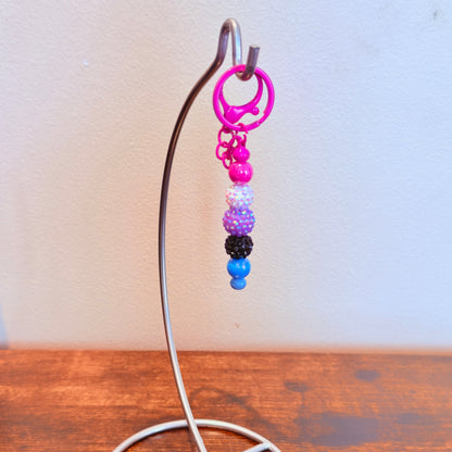 Genderfluid Pride Rhinestone and Smooth Beaded Keychain