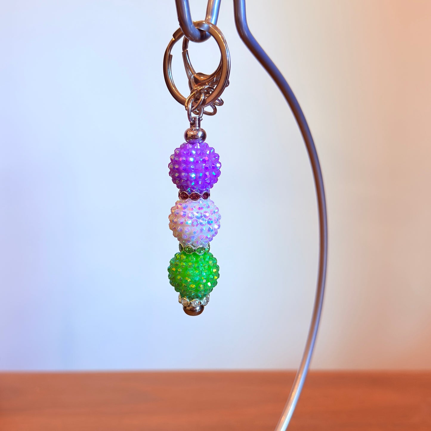 Genderqueer Pride Beaded Keychain