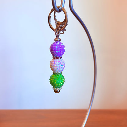Genderqueer Pride Beaded Keychain