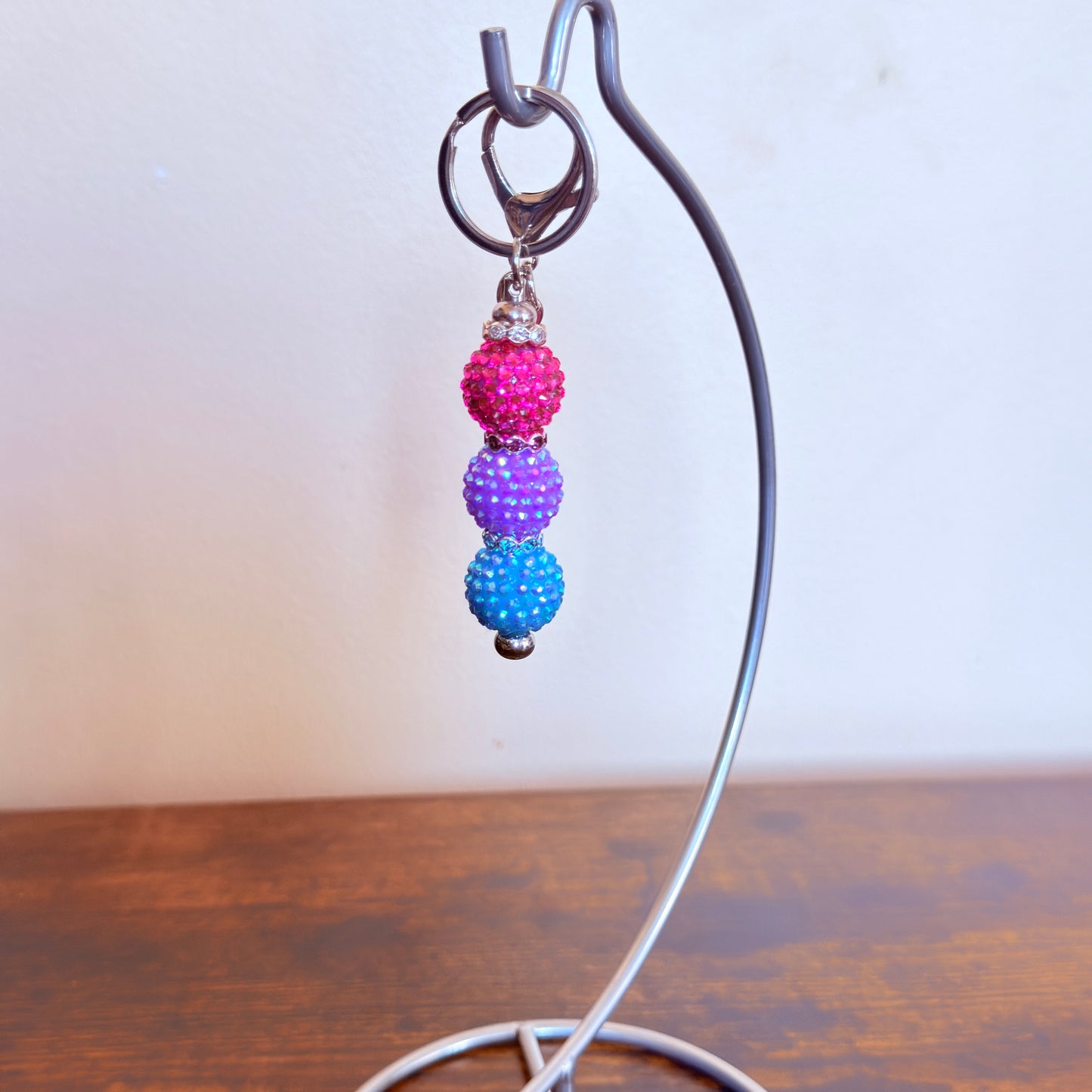 Bisexual Pride Beaded Keychain