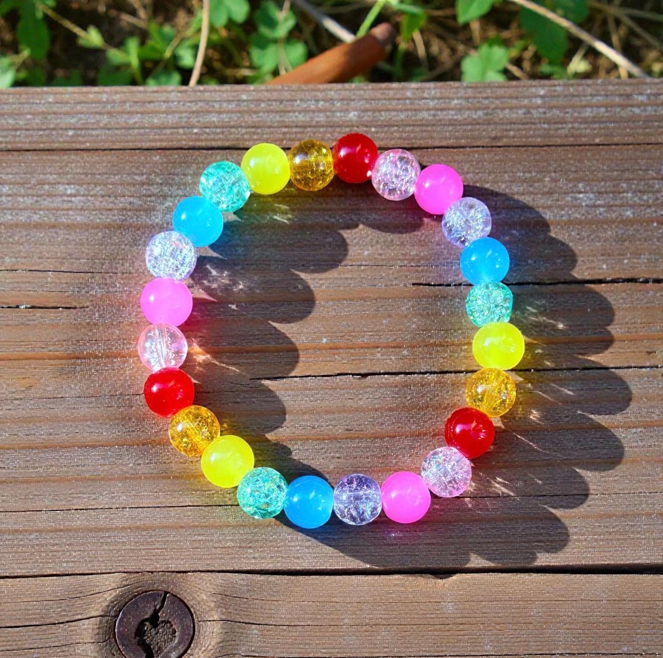 Rainbow Pride LGBTQIA+ Glass Beaded Stretch Bracelet