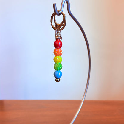 Rainbow Pride Beaded Keychain