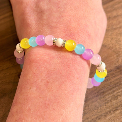 Littlefluid Pride LGBTQIA+ Glass Beaded Stretch Bracelet