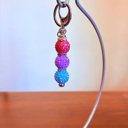 Bisexual Pride Beaded Keychain