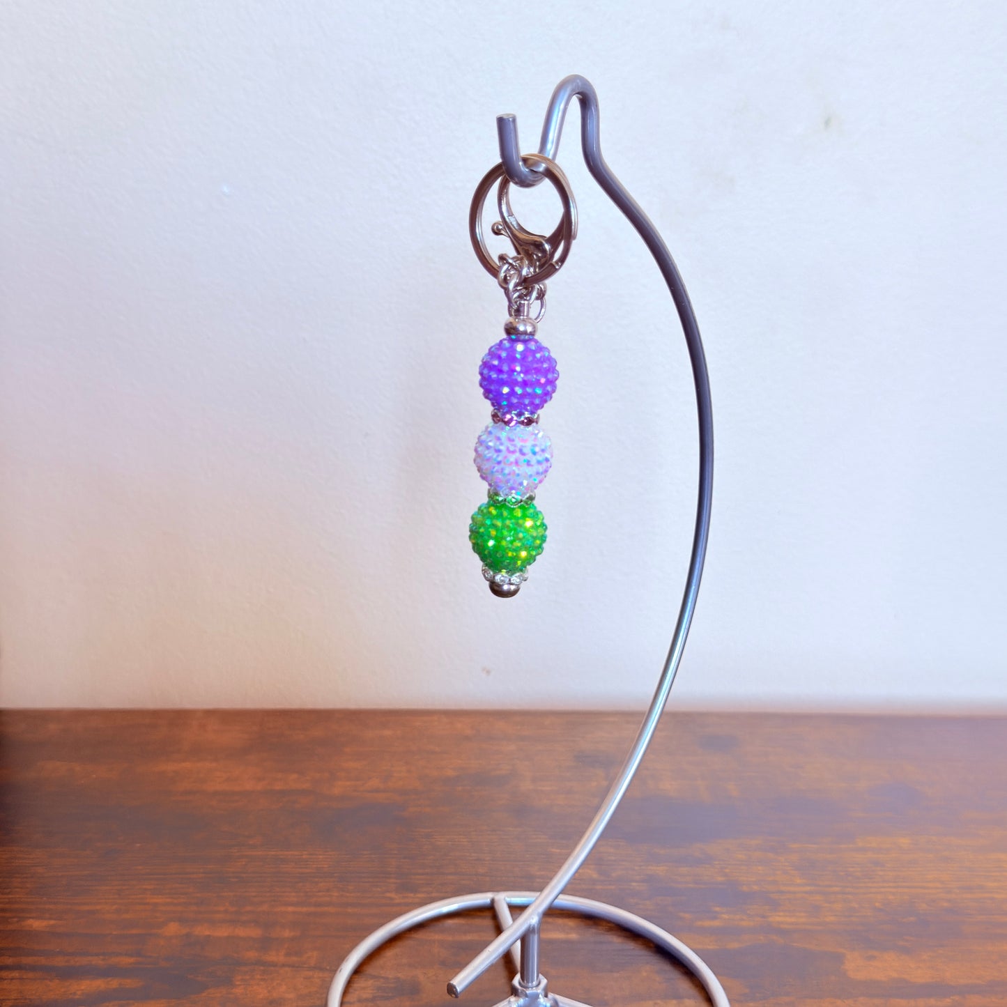 Genderqueer Pride Beaded Keychain