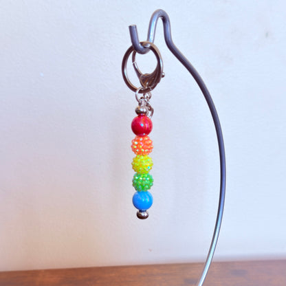 Rainbow Pride Beaded Keychain