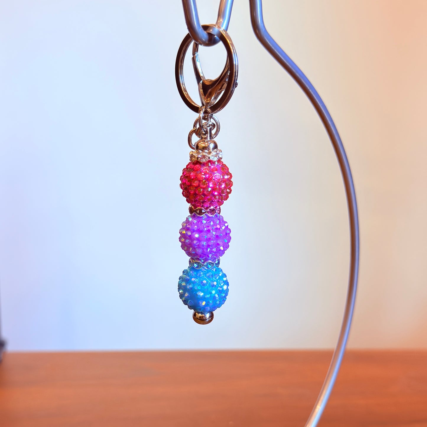 Bisexual Pride Beaded Keychain