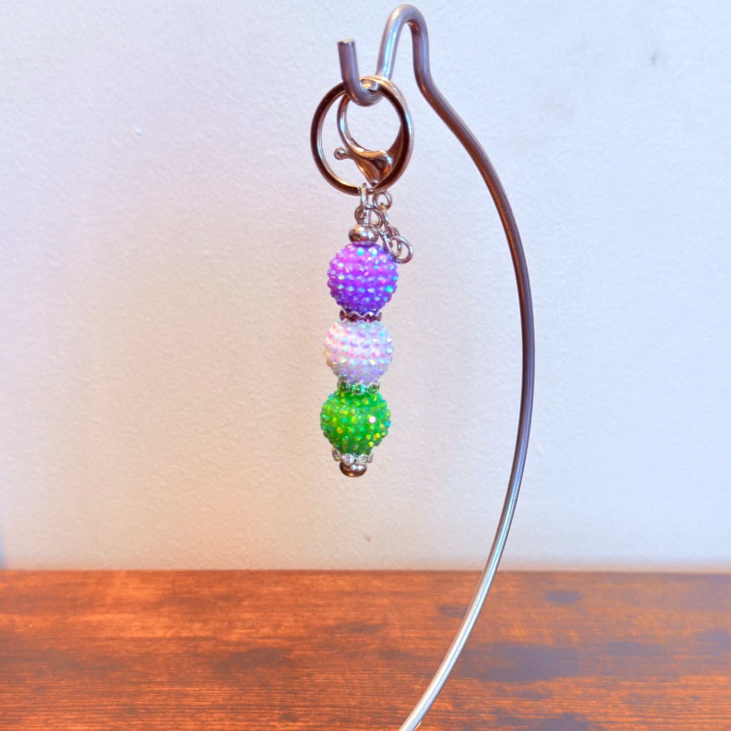 Genderqueer Pride Beaded Keychain
