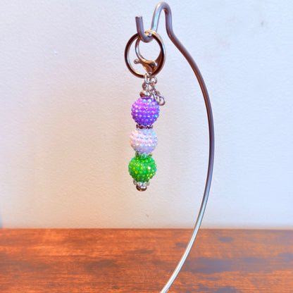 Genderqueer Pride Beaded Keychain