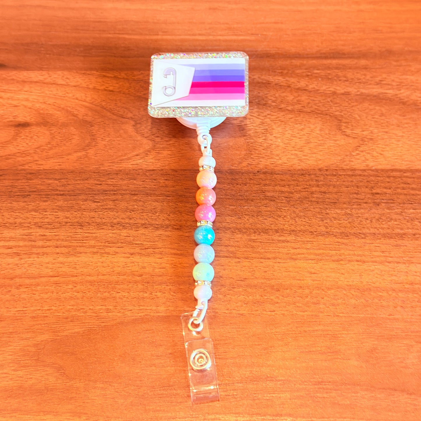 ABDL Pride Beaded Badge Reel – Soft, Sweet & Proud