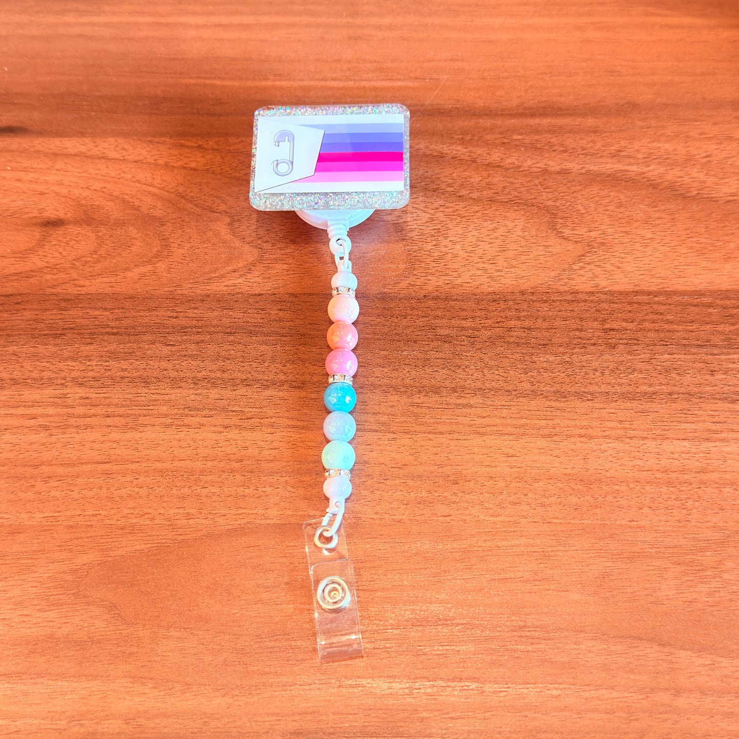ABDL Pride Beaded Badge Reel – Soft, Sweet & Proud