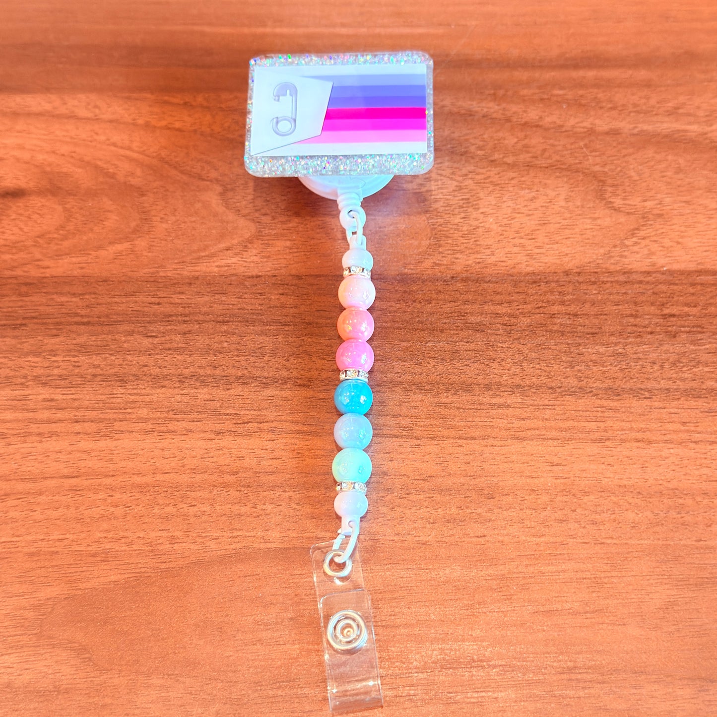 ABDL Pride Beaded Badge Reel – Soft, Sweet & Proud