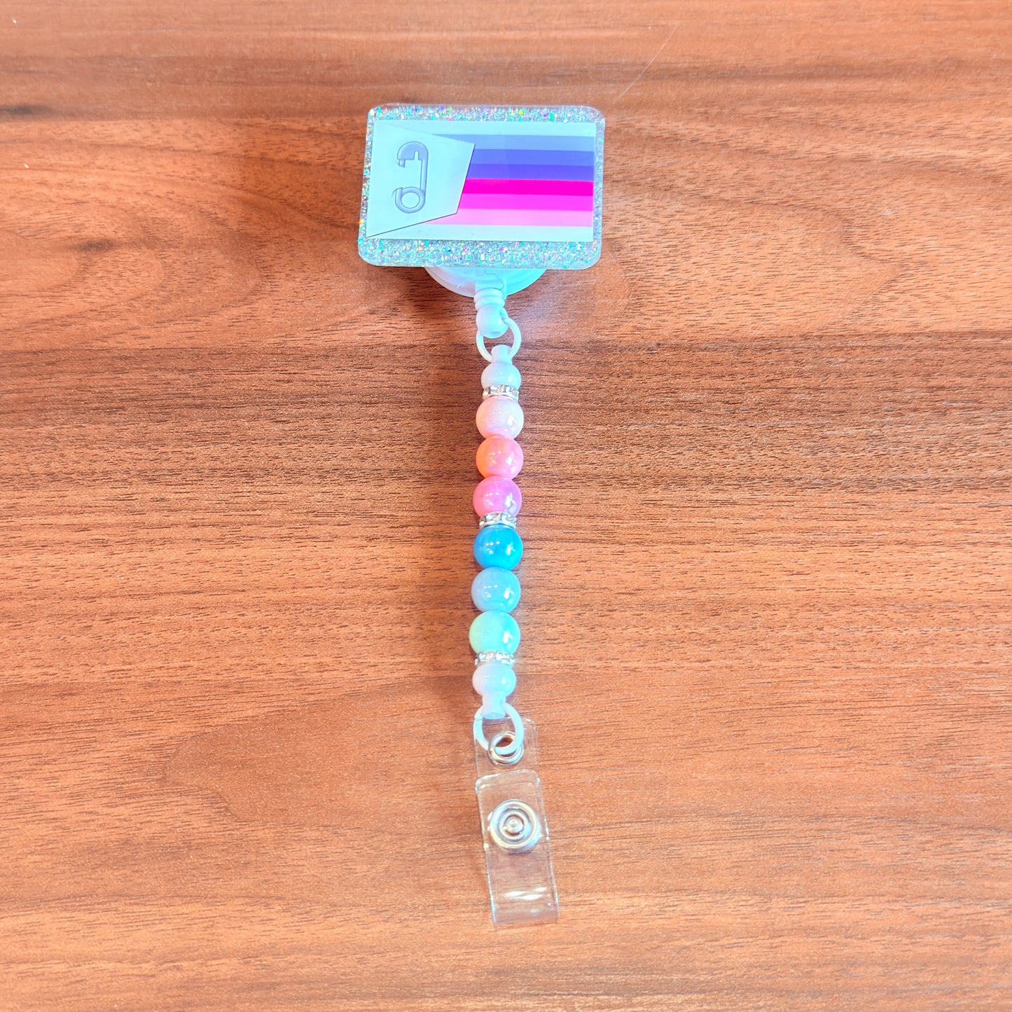 ABDL Pride Beaded Badge Reel – Soft, Sweet & Proud