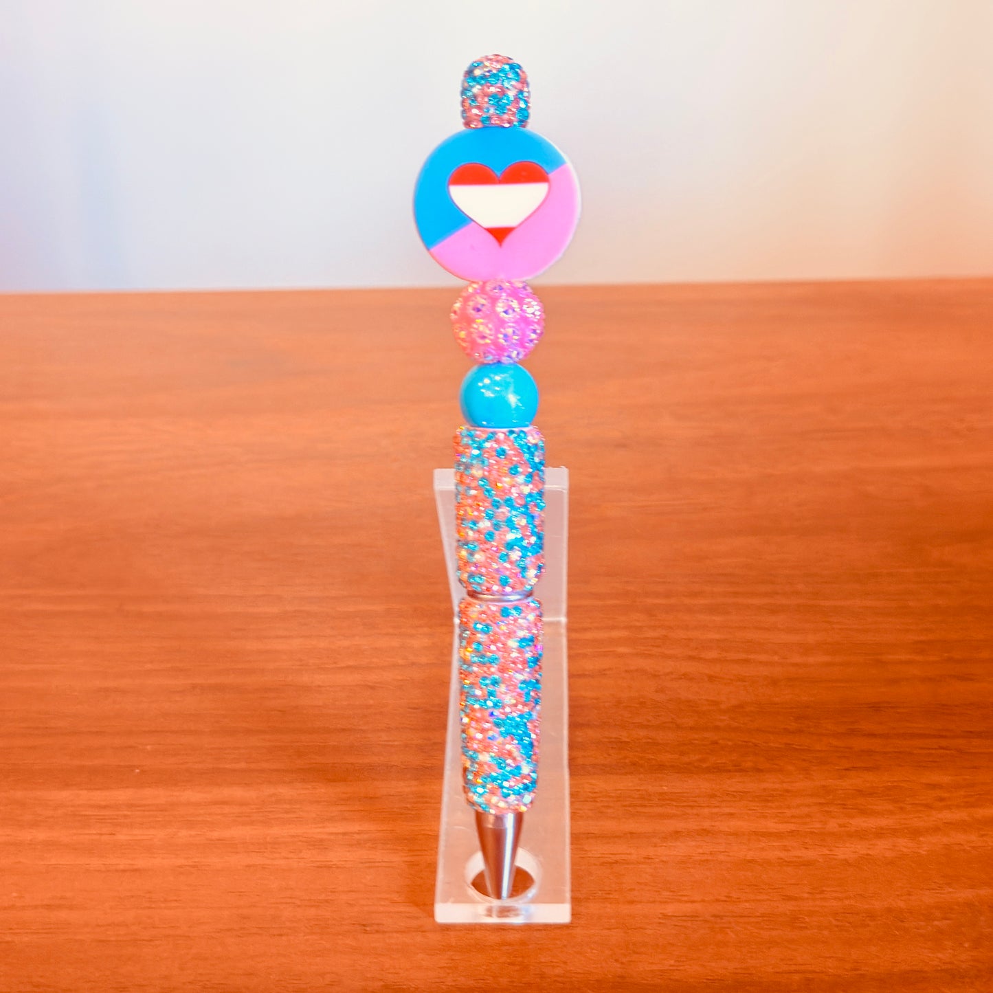 Ageplay Pride Rhinestone Beaded Pen | Super Sparkly Retractable Pen