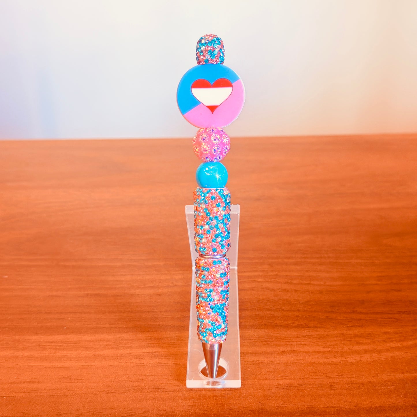 Ageplay Pride Rhinestone Beaded Pen | Super Sparkly Retractable Pen