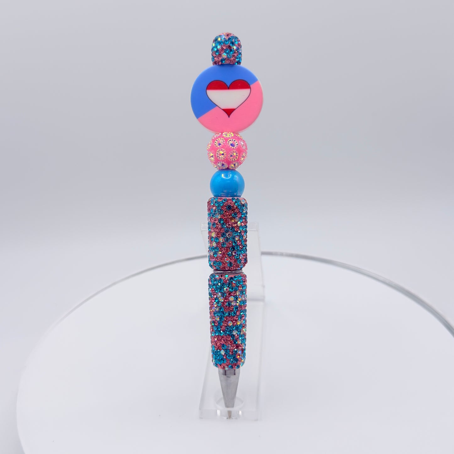 Ageplay Pride Rhinestone Beaded Pen | Super Sparkly Retractable Pen