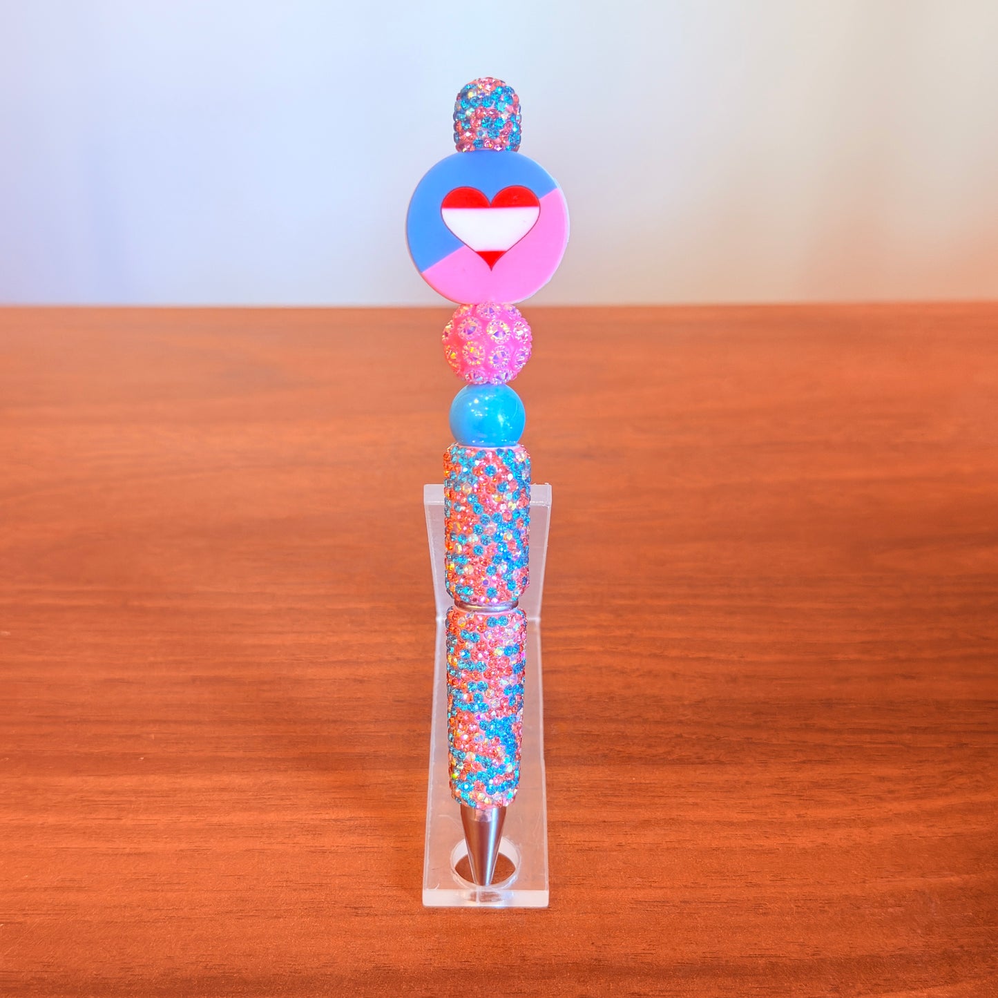 Ageplay Pride Rhinestone Beaded Pen | Super Sparkly Retractable Pen