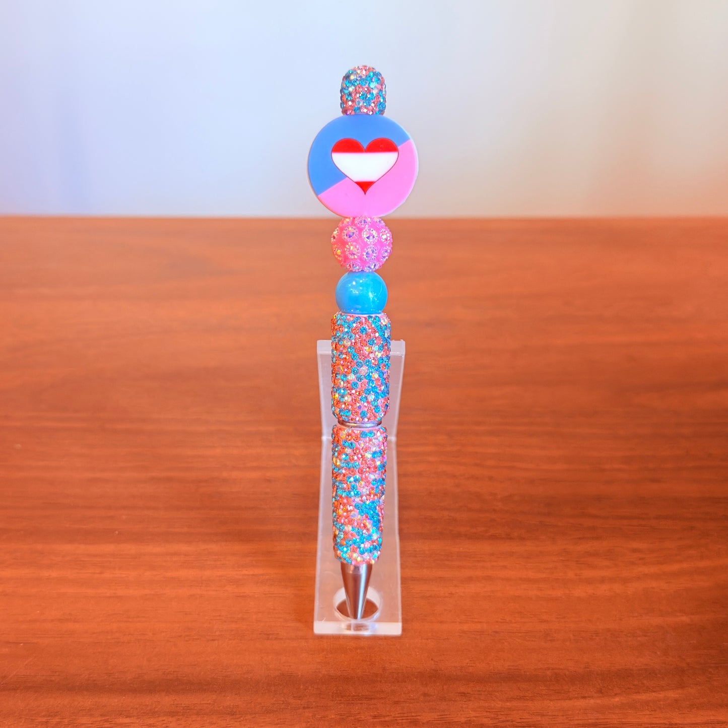 Ageplay Pride Rhinestone Beaded Pen | Super Sparkly Retractable Pen
