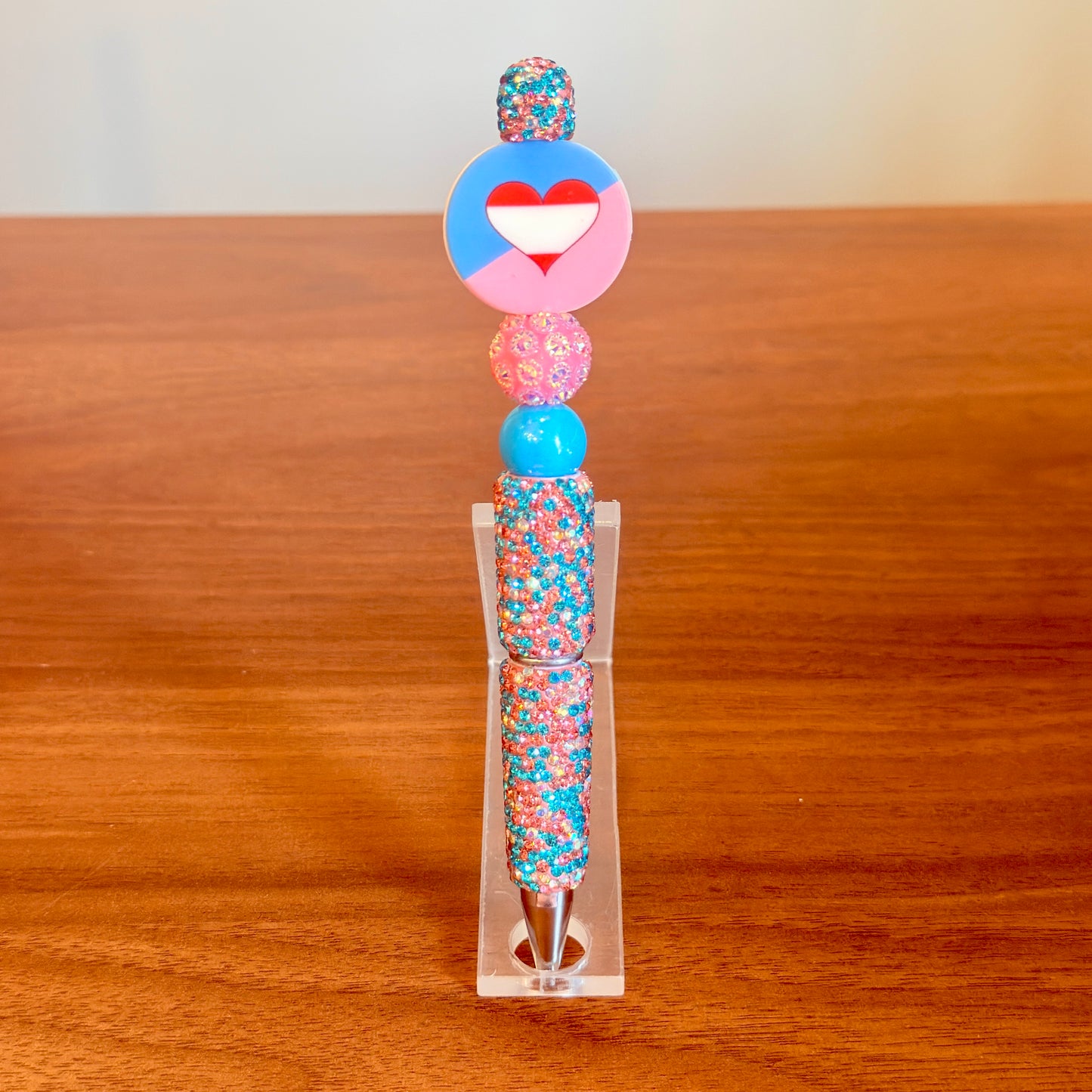 Ageplay Pride Rhinestone Beaded Pen | Super Sparkly Retractable Pen