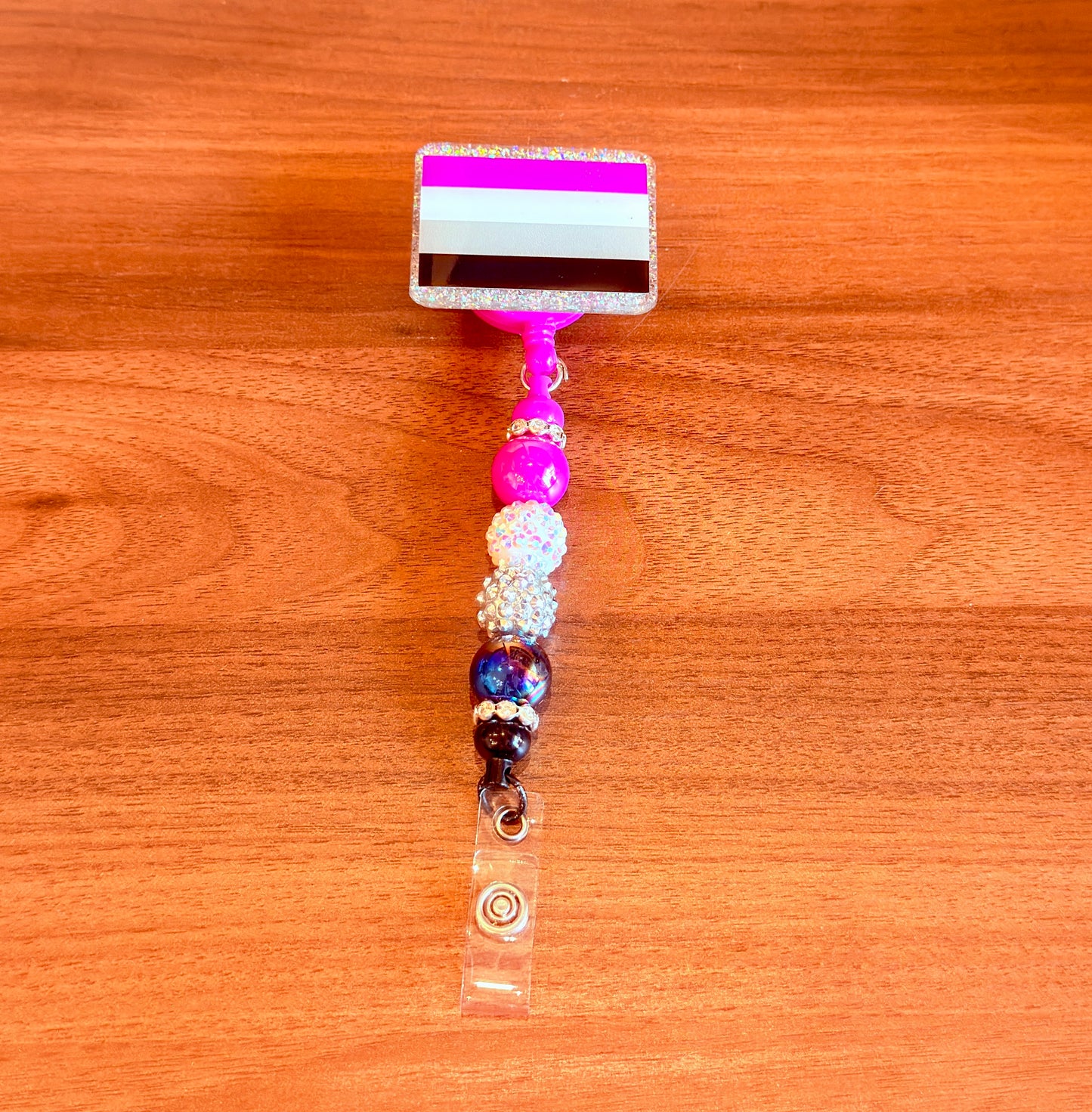 Asexual Pride Beaded Badge Reel – Subtle, Stunning, and Unapologetically You