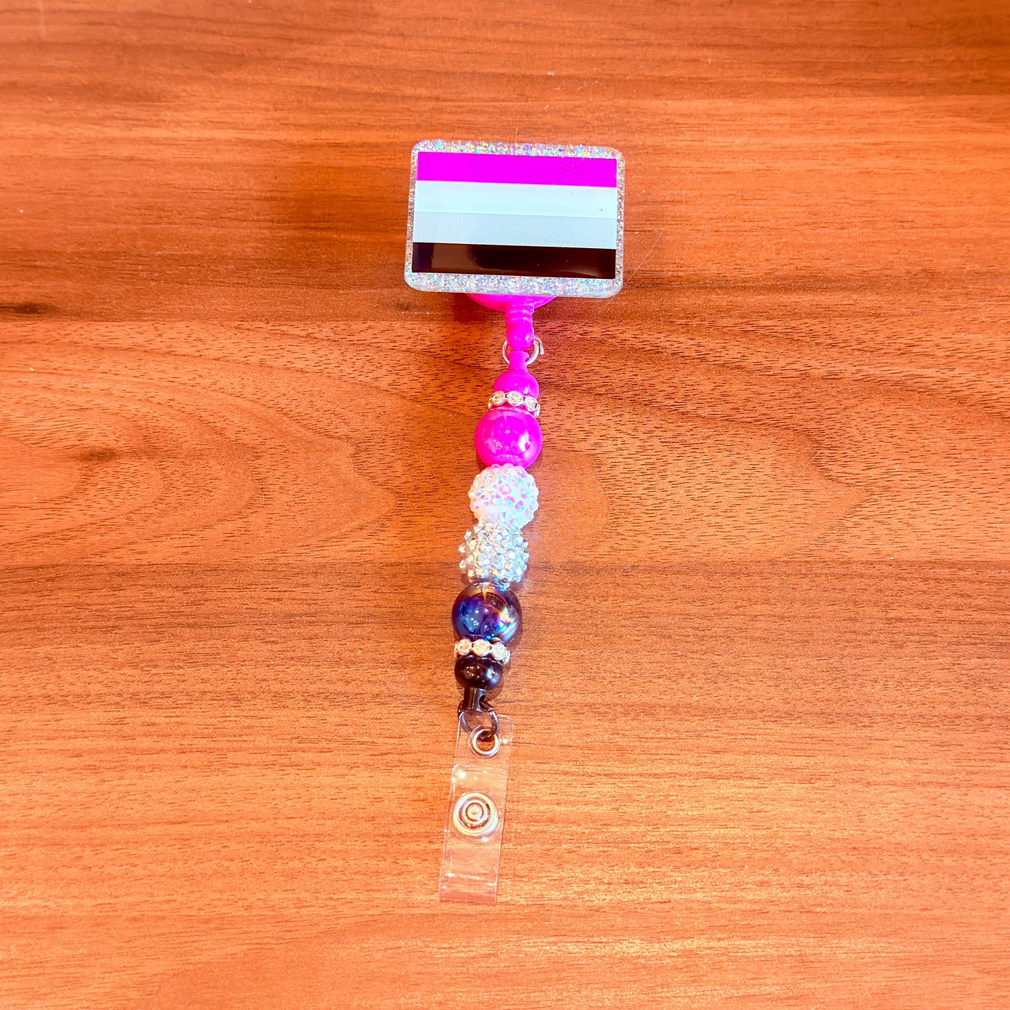 Asexual Pride Beaded Badge Reel – Subtle, Stunning, and Unapologetically You