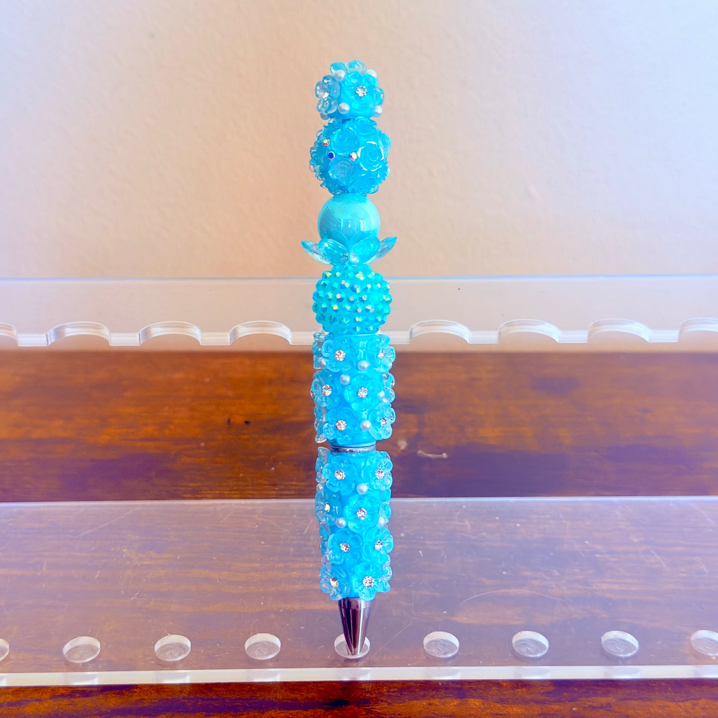 Ocean Bloom Beaded Pen – A Splash of Sparkle & Serenity