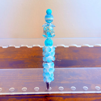 Ocean Bloom Beaded Pen – A Splash of Sparkle & Serenity