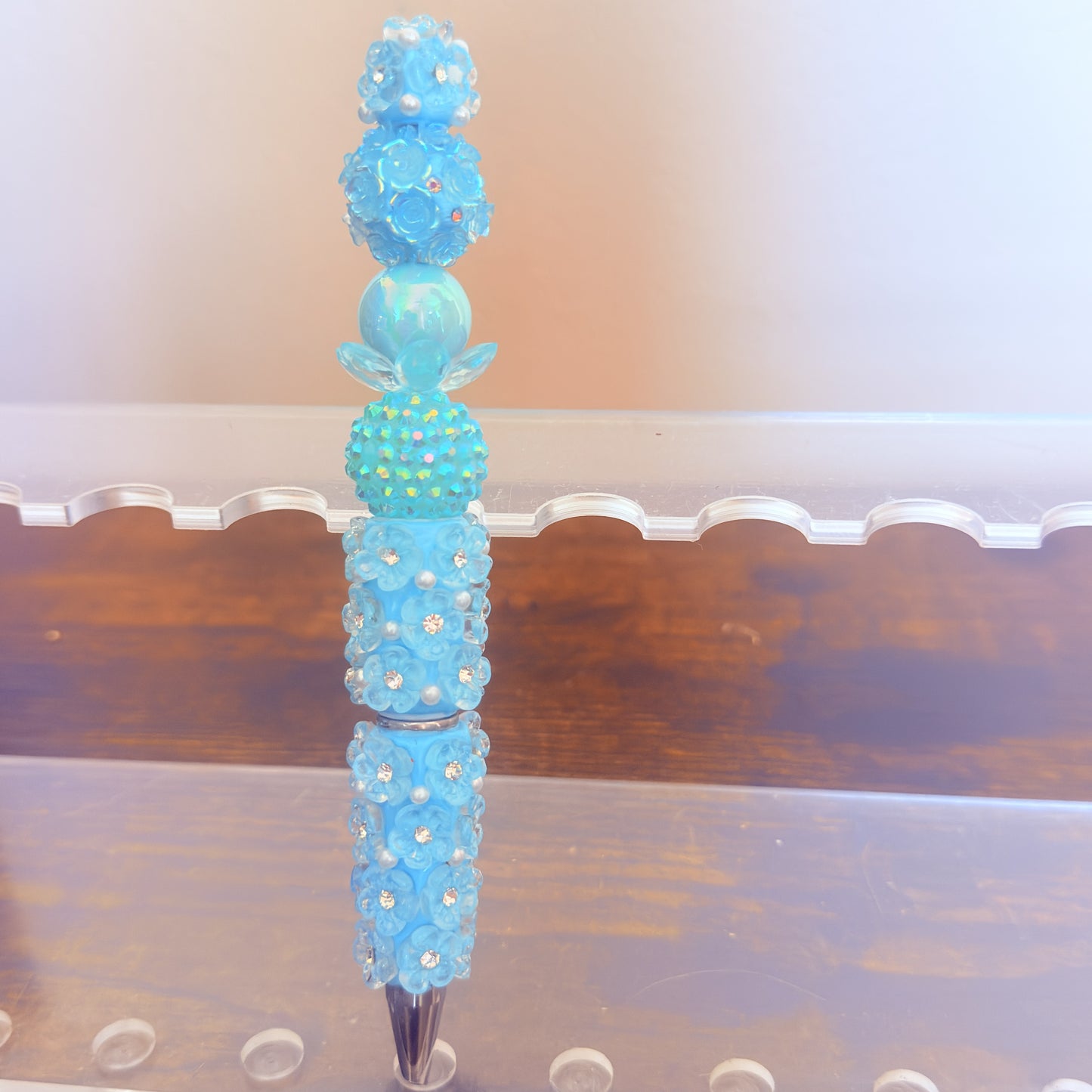 Ocean Bloom Beaded Pen – A Splash of Sparkle & Serenity