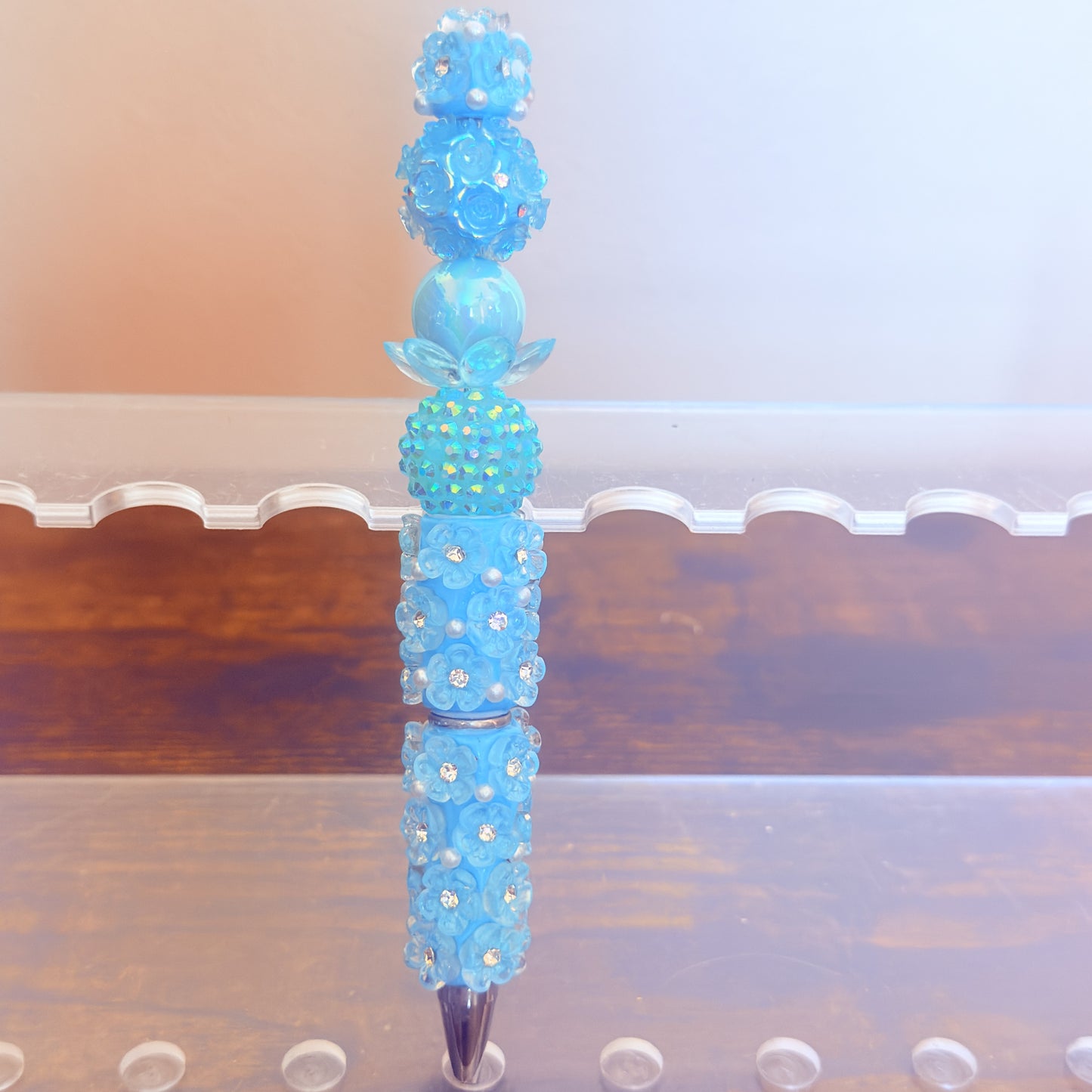 Ocean Bloom Beaded Pen – A Splash of Sparkle & Serenity