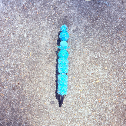 Ocean Bloom Beaded Pen – A Splash of Sparkle & Serenity