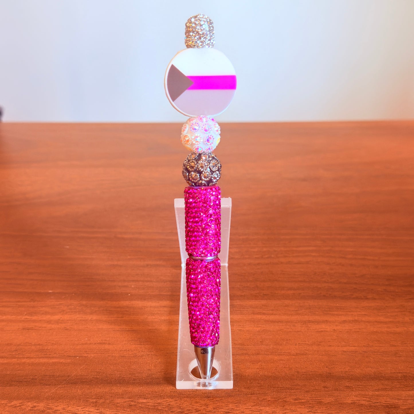 Demisexual Pride Rhinestone Beaded Pen | Super Sparkly Retractable Pen