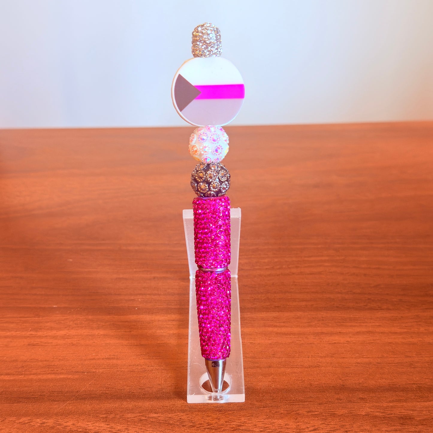 Demisexual Pride Rhinestone Beaded Pen | Super Sparkly Retractable Pen