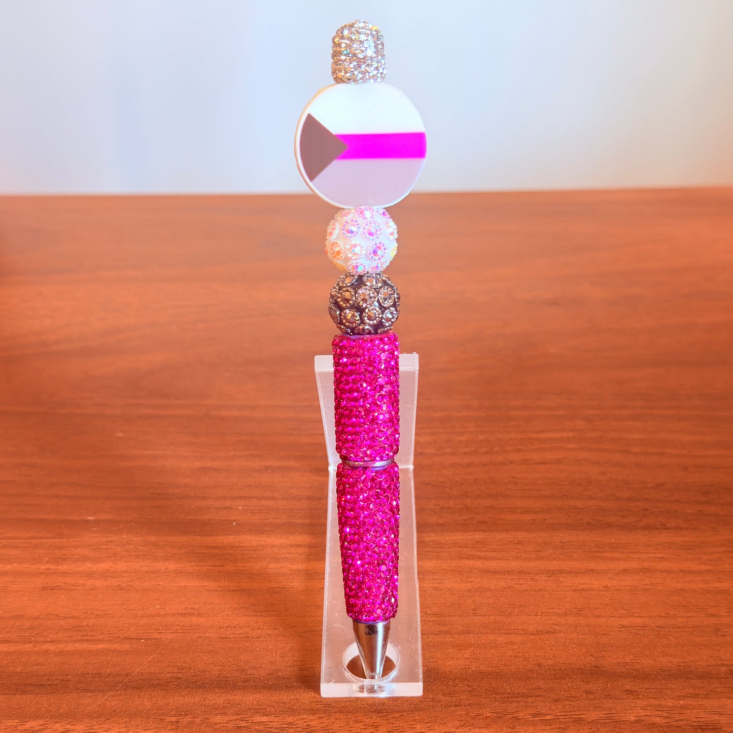 Demisexual Pride Rhinestone Beaded Pen | Super Sparkly Retractable Pen