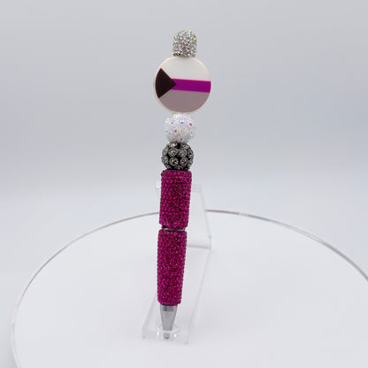 Demisexual Pride Rhinestone Beaded Pen | Super Sparkly Retractable Pen