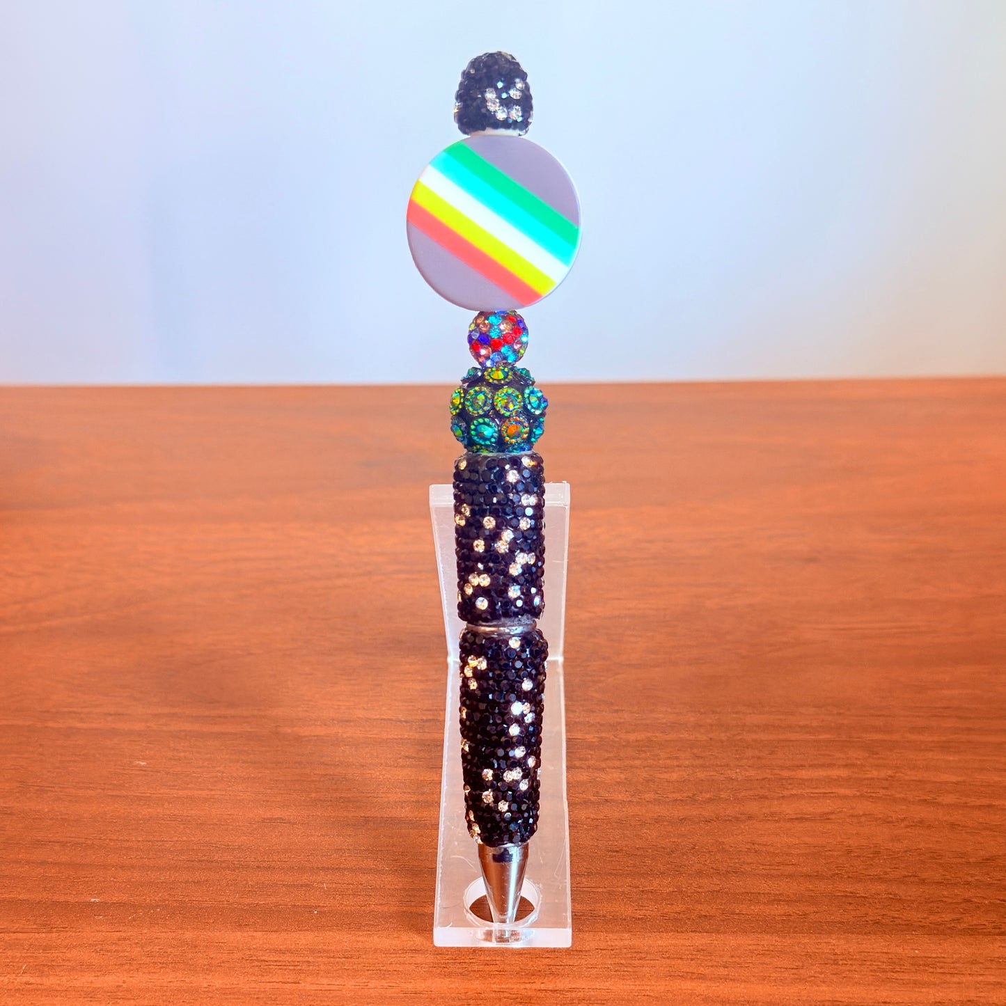 Disability Pride Rhinestone Beaded Pen | Super Sparkly Retractable Pen