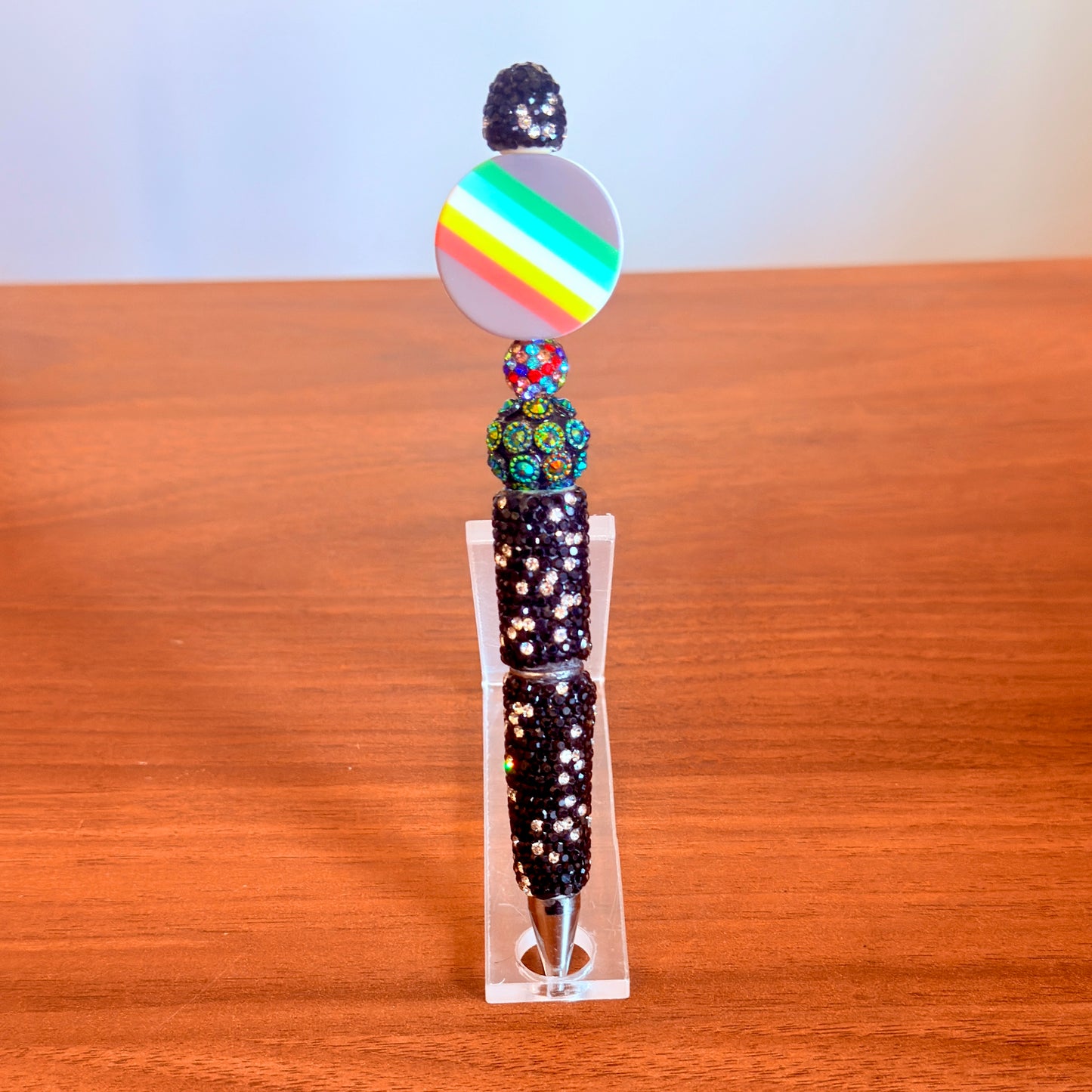 Disability Pride Rhinestone Beaded Pen | Super Sparkly Retractable Pen