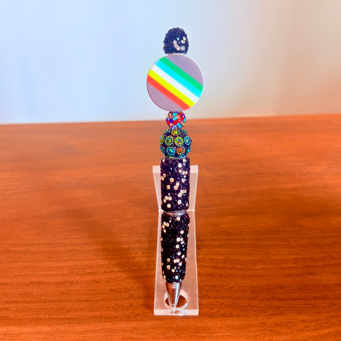 Disability Pride Rhinestone Beaded Pen | Super Sparkly Retractable Pen